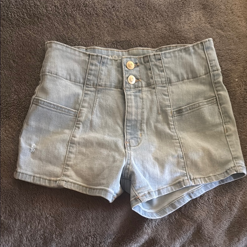 No Boundaries Blue High Waist Shorts